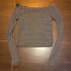 Striped off the shoulder top